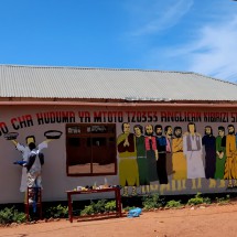 Painting a church in Kigoma